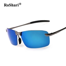 RoShari aviator gafas de sol polarizadas de los hombres de Diseño Clásico Espejo Antideslumbrante coche de Conducción gafas de sol de los hombres gafas de sol hombre
