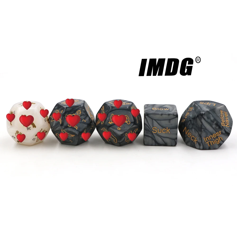 5pcs/set Sexy Dice Polyhedron Acrylic Marbled patterns Multi-faceted Posture Fun Game Dice game dice acrylic dice