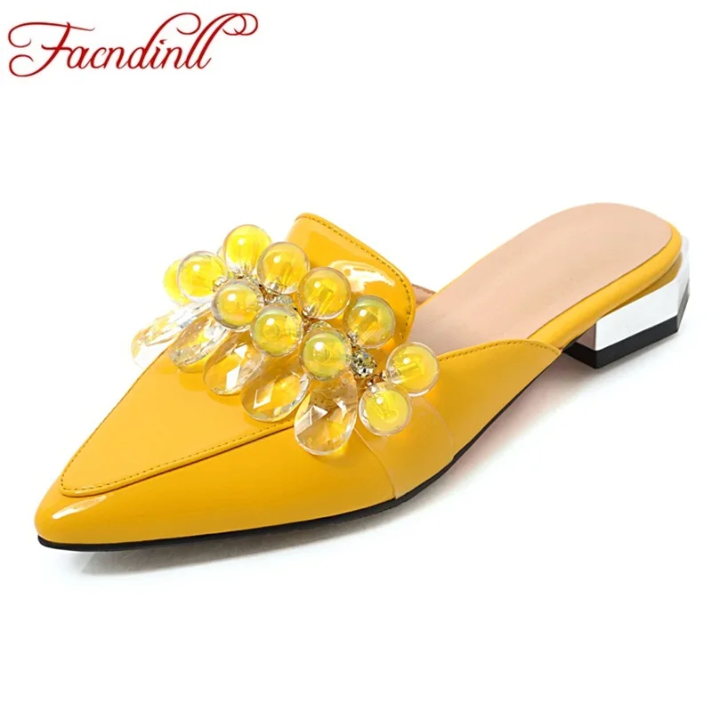 

FACNDINLL new gladiator sandals summer shoes women high qulaity low heels pointed toe woman dress party casual shoes sandals