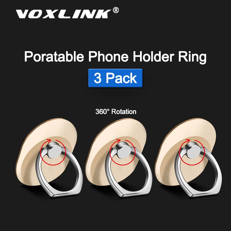 

VOXLINK 3Pack Thin and light phone holder mount support for iPhone x 9 8 Xiaomi Samsung Huawei all models of phone ring buckle
