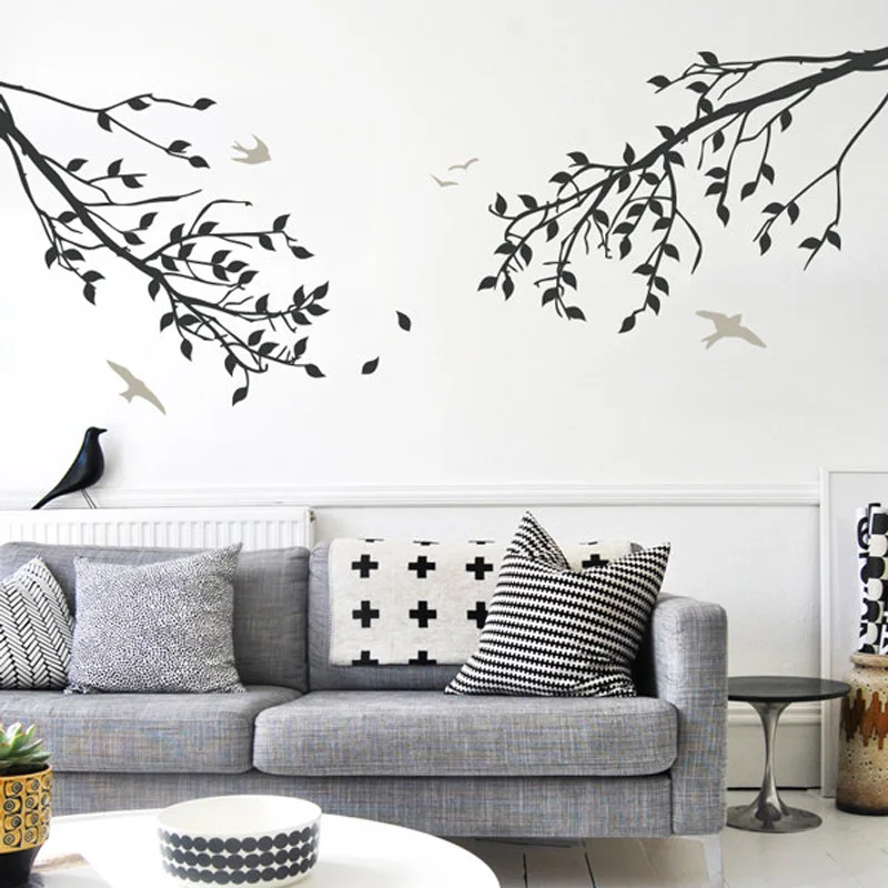 Birds Tree Branches Wall Decals Stickers Vinyl Home Living Room Mural Art Decor 