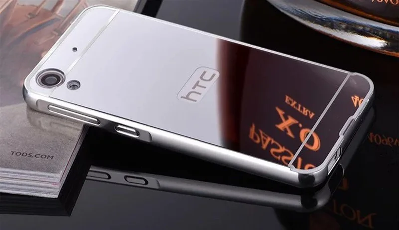 Чехол для HTC 626 металлическая рамка с зеркальной задней крышкой Жесткий телефона