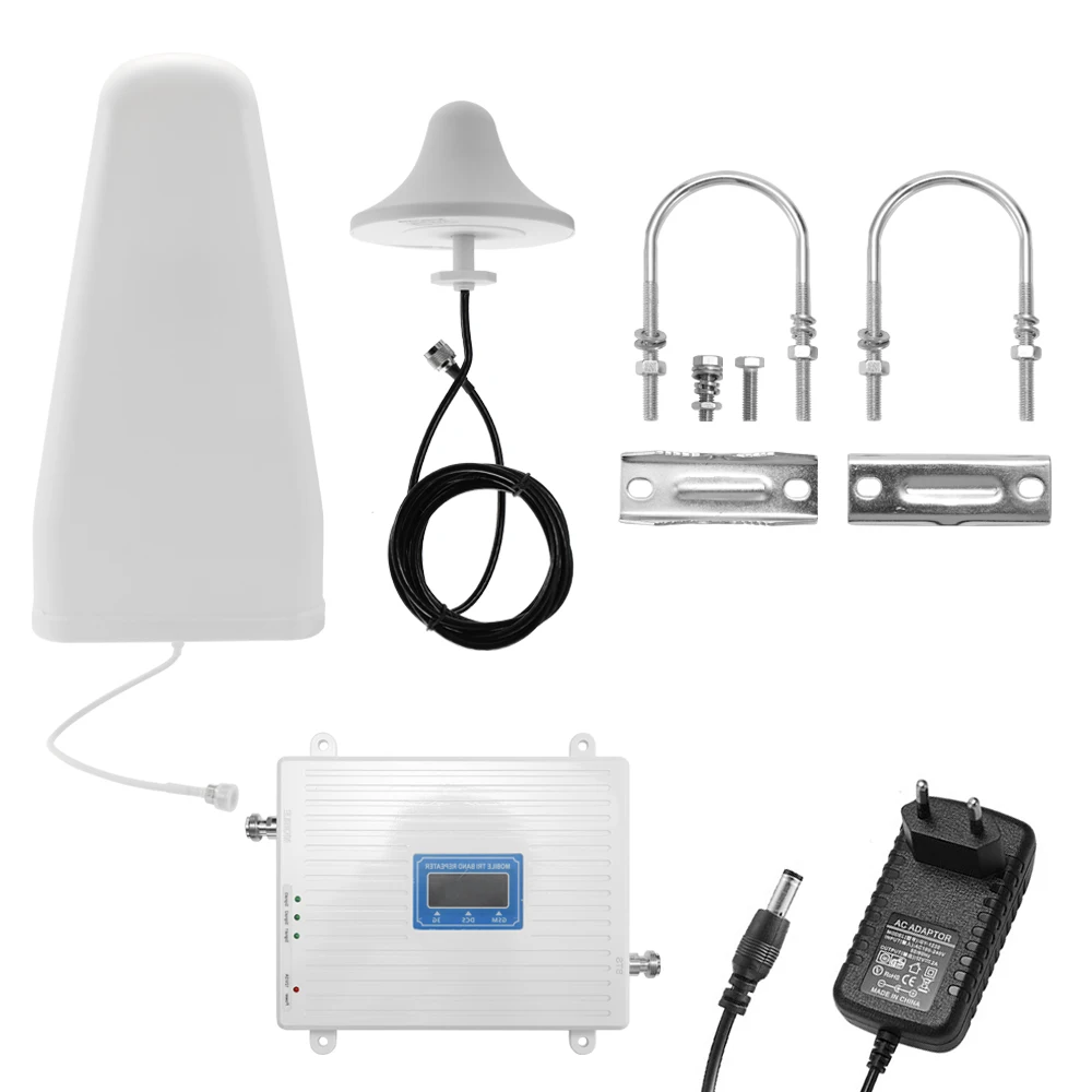 110-220 В трехдиапазонный усилитель 900 1800 2100 GSM DCS WCDMA 2G/3g/4G LTE универсальный усилитель сигнала умный комплект повторителя