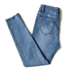 2018 Весна Dark Wash Skinny Джинсы Женский Синий Высокая Талия пуговицы повседневные джинсы Для женщин плотная длинные узкие брюки