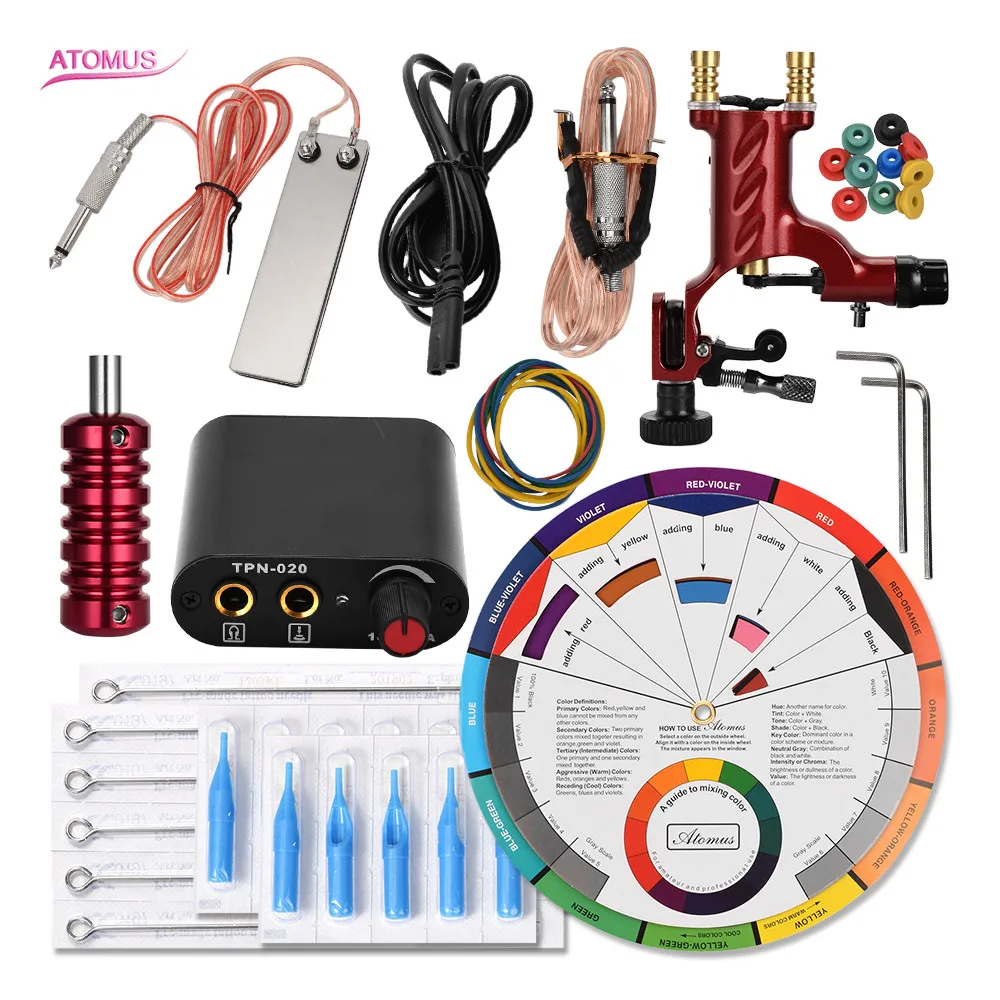 

Tattoo Machine Gun Pedal Tatuagem Set For Beginners Starter Insumos Para Tatuajes Professional Tattoo Machine Kit Rotativa Set