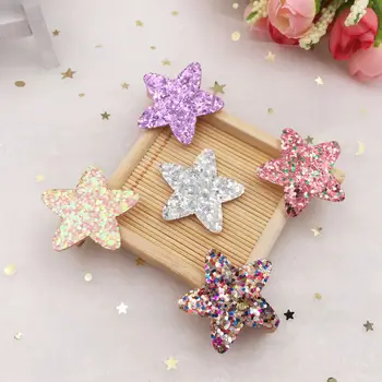 

Glitter star Leather Padded Patches Appliques for children's headwear 20pcs DIY Wedding Accessories Craft Supplies SE13