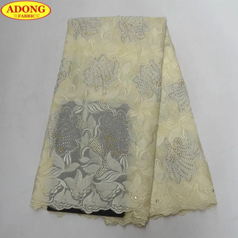 Light Color Eyelet Design African Cotton Lace Fabric High Quality 5 Yards/lot Swiss Voile In Switzerland 100% | Дом и сад