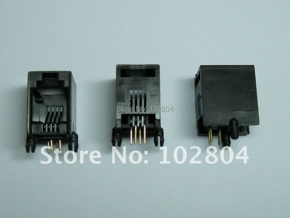

Black 4P4C Without flange Side entry Modular Network PCB Jack Connector 100 pcs per lot Hot Sale