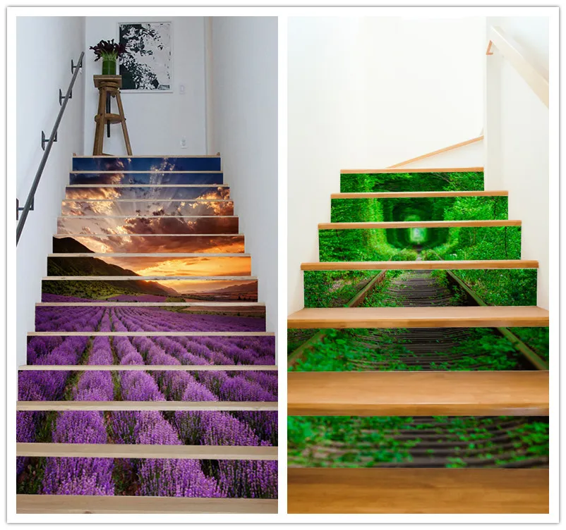6pcs/Set PVC Wall Stickers Stairs Decal Home Decor DIY Steps Sticker