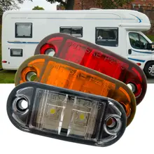 2x12V DC LED Side Marker Light Surface Mount Clearance Lamp for RV Boat Yacht Caravan Amber/Cool White/Red