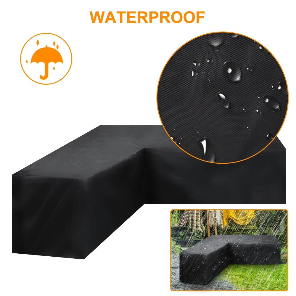 

Waterproof V Shape Corner Outdoor Sofa Cover Rattan Patio Garden Furniture Protective Cover All-Purpose Dust Covers