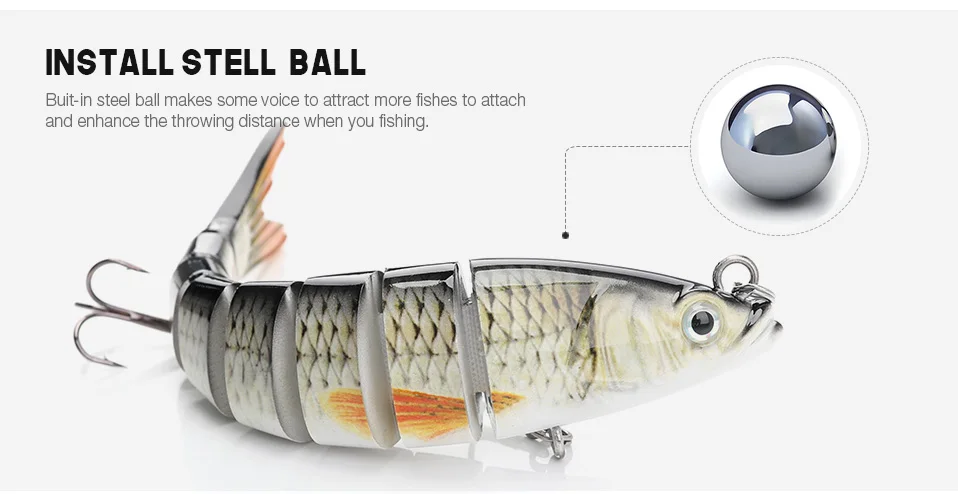 VTAVTA 1 шт. реалистичные Соединенные рыболовные блесны приманки 14 см 23 г Crankbait воблер, твердая 8 Сегмент Swimbait снасти приманки для рыбалки