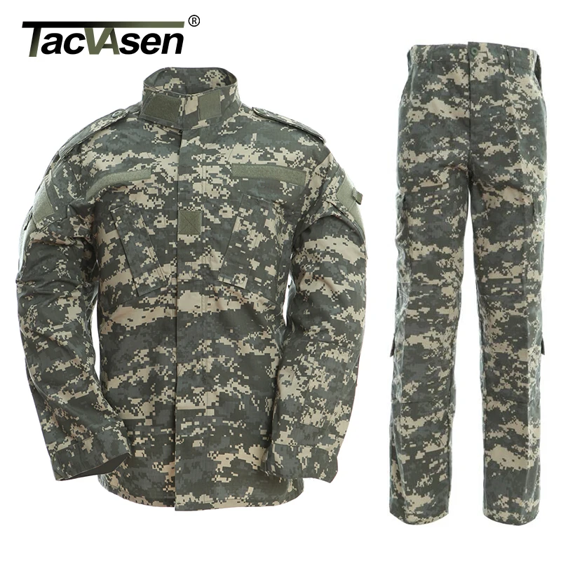 

TACVASEN Army Military Uniform ACU Camouflage Hunt Tactical Military Bdu Combat Uniform US Army Men Clothing Set TD-WHFE-005