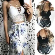 Летний модный сексуальный женский кружевной цветочный бюстгальтер без косточек бюстгальтер Глубокий v-образный вырез бюстье мягкие короткие топики топы сексуальная женская одежда