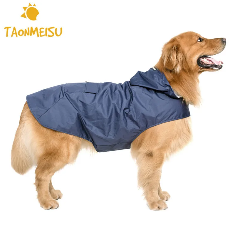 

Reflective Strip Large Dog Raincoat Hooded Pet Coats Jacket Dog Clothes Outdoor Rain Coat Waterproof Pet Clothing Dog Poncho