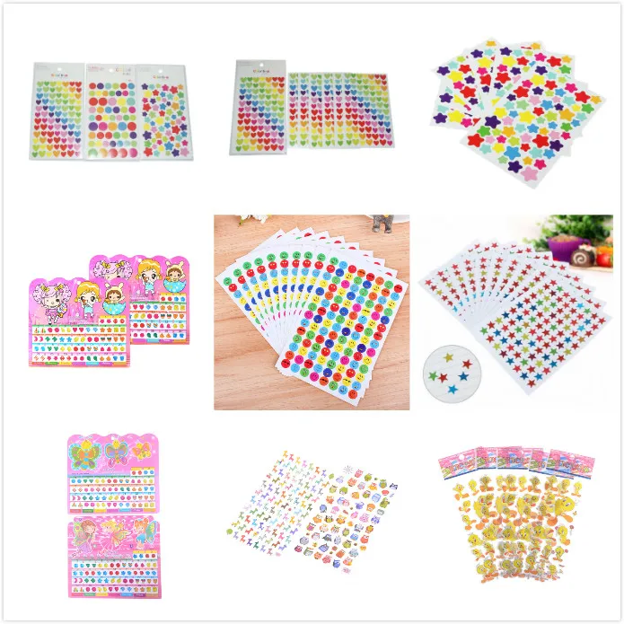

10 Sheets Children Kids For Phone Notebook Message Twitter Kawaii Head Portrait Sticker Smile Face Interesting Star Stickers