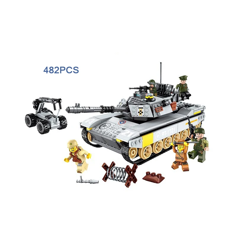 

World war Battlefield batisbricks Tank Out building block ww2 army force figures mine destruction vehicle bricks toys for boys