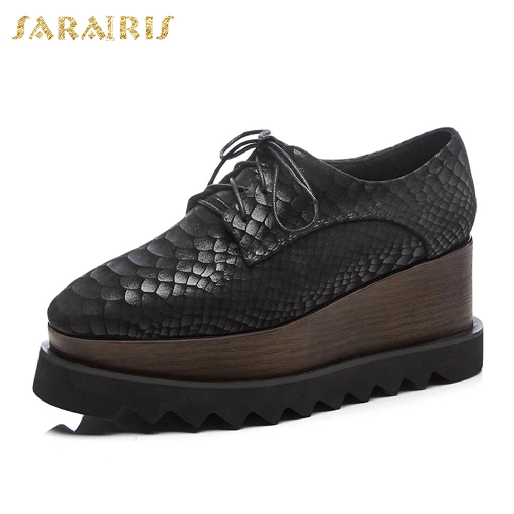 

Sarairis New Fashion Ladies Wedges Flat Platform Shoes Woman Casual Comfortable Autumn Spring Flats Shoes Female