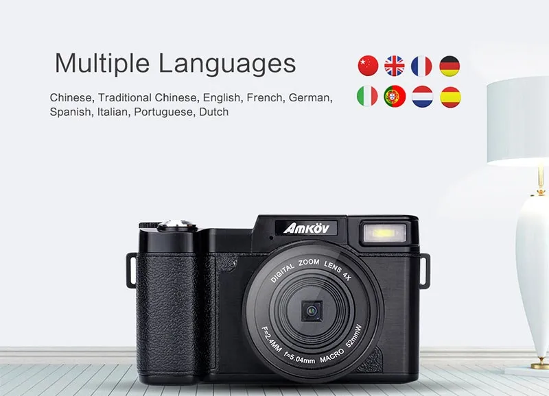 AMKOV CDR2 цифровые камеры 8.0MP CMOS профессиональные 1080P HD видеокамеры DSLR