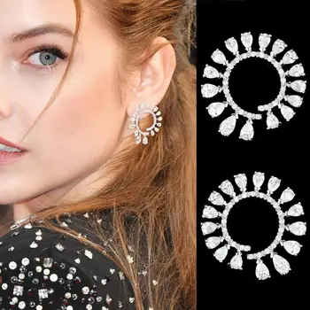 

SISCATHY Charms Women Girls Earrings Luxury Goegeous Cubic Zirconia Statement Stud Earrings Jewelry Party Wedding Accessories