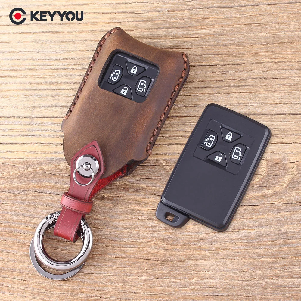 Чехол для ключей KEYYOU из натуральной кожи toyota Estima Alphard Vellfire чехол с 4 кнопками