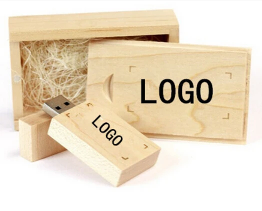 

Brand NEW Personalized Wooden usb + wooden box DIY LOGO USB 2.0 Memory flash stick pen drive for computer