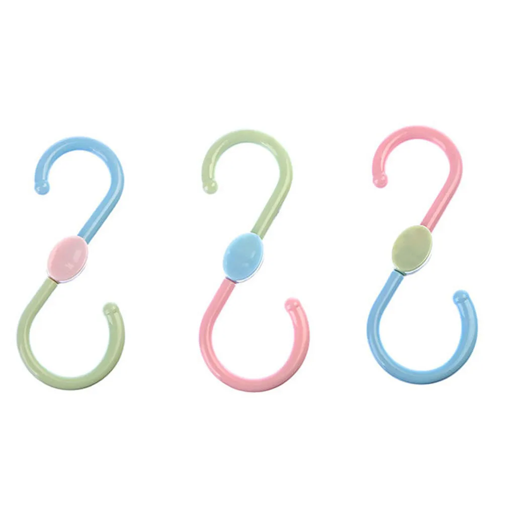 

Door Hook 3PCS Plastic Shape Hooks Rotatable Rack Shoes Towel Bag Holder for Wardrobe Kitchen Handdoekhaakjes #ZH