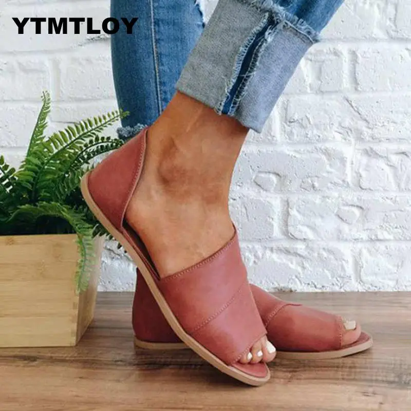 

Plus Size 35-43 Women Flat Summer Sandals Ladies Gladiator Peep Toe Elastic Band Fashion Platform Shoes Female Casual Footwear