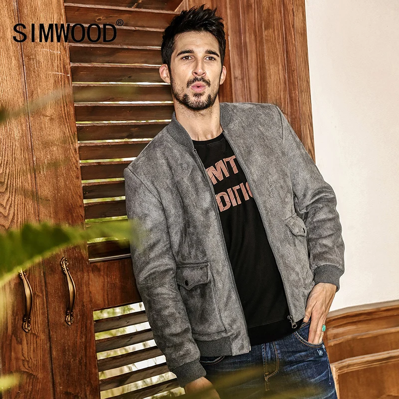 

SIMWOOD 2019 New autumn Winter Bomber Jacket Mens Fashion Casual Coats Brand Clothing WJ1653