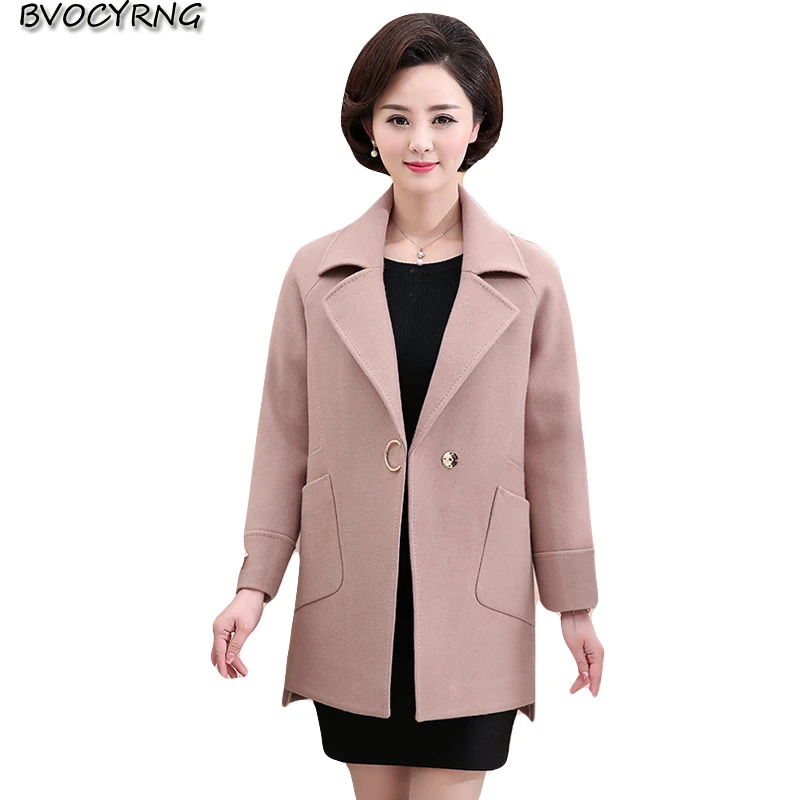 Manteaux 2018 Femmes Colour Gamme Vêtements Moyen Automne Printemps Khaki beige New Plus Parka Manteau K0615 Laine Courte Haut caramel Size De Veste Femelle D'âge r8x7wqrB