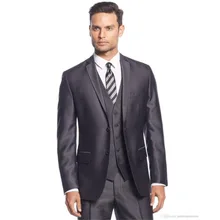 2017 High Quality wedding grey Men Suit Bussiness Formal terno slim fit 3 piece mens Suits (Jacket+Pants+vest) Gentleman Dress