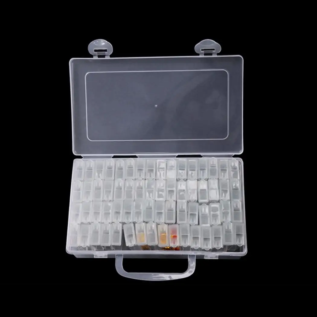 

Transparent DIY Handmade Beaded Box Cross Home Detachable Stitch Storage Organizer Cases