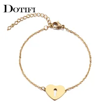 DOTIFI браслет из нержавеющей стали для женщин и мужчин с замком в виде сердца золотистого и серебристого цвета Pulseira Feminina Lover's обручальные ювелирные изделия