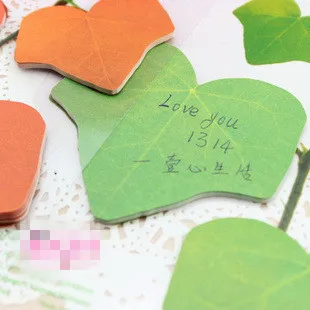 korea stationery leaves shape eco friendly creative memo pad sticky