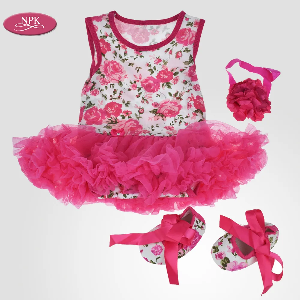 

NPK 20-23 inch Full Silicone Vinyl Reborn Baby Doll Clothes Outfits Fashion Reborn Girl Lacs Short Skirt Reborn Shoes Handband