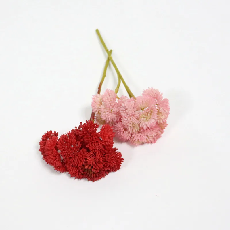 Flone Soft Rubber Artificial Rice Tsai Ball Fruit Hydrangea Simulation Fake Flower Real Touch Succulent Plant Party Family Decor (9)