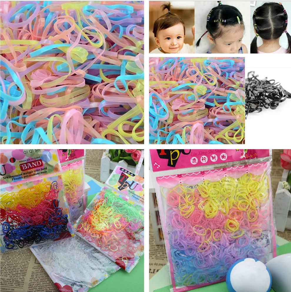 

400pcs/lot Braids Plaits Headband Hair Clips Rubber Rope Ponytail Hair Holders Rubber Bands Ties Elastic Hair Bands Accessories