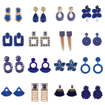 

Miwens 2019 Za New Arrival 32 Designs Resin Dark Navy Blue Fashion Dropshipping High Quality Vintage Punk Factory Jewelry A440