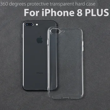 

10PCS/LOT.Transparent Crystal Clear Slim fullbody 360 degrees protective Hard PC Case For iPhone 8/iPhone 8 plus