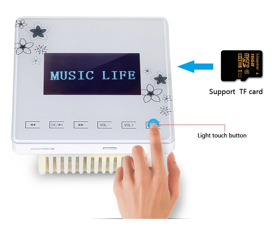 Oupushi A0 2*15 Вт настенные усилители, FM/SD/AUX IN/USB музыкальный плеер, Bluetooth цифровой стерео усилитель, Система домашнего кинотеатра