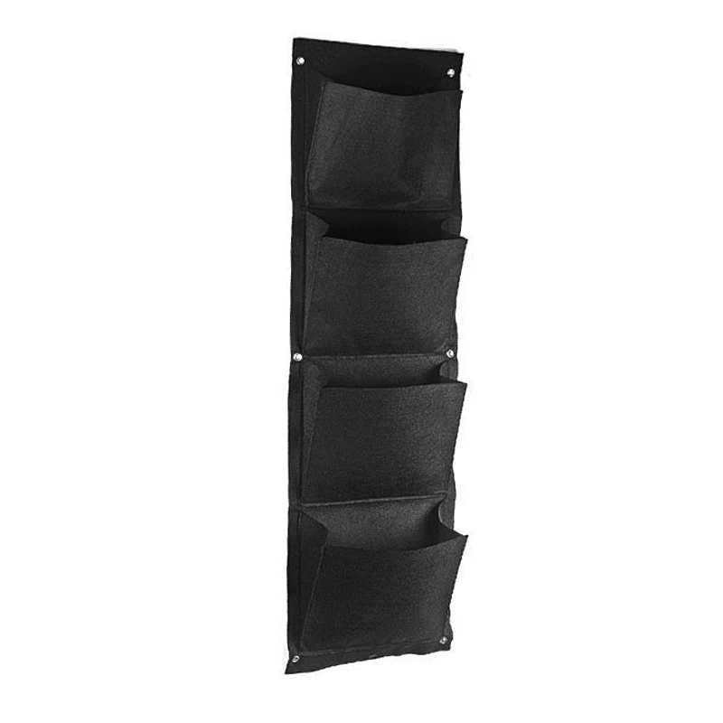 

High Quality 4 Pockets Vertical Bags Wall Planter Wall-mounted Hanging Home Gardening Grow Flower Planting Living Indoor Garden