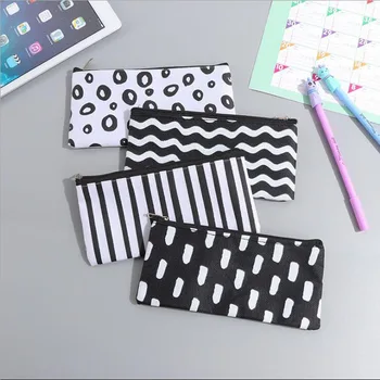 

24pcs/lot Korea fashion Zebra stripe pencil bag Fresh design school pencil case Zakka stationery estuches office supplies G026