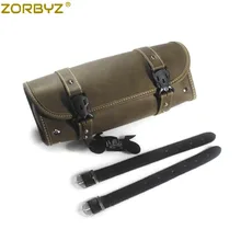 ZORBYZ motocicleta Vintage Retro ATV Scooter PU cuero silla de montar bolsa rollo manillar bolsa almacenamiento herramienta bolsa para Harley Honda Suzuki