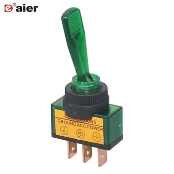 

100PCS ASW-13D Colorful Automotive 12MM Plastic Toggle Switch 20A 12VDC SPST 3 Pin ON-OFF With 12V Lamp