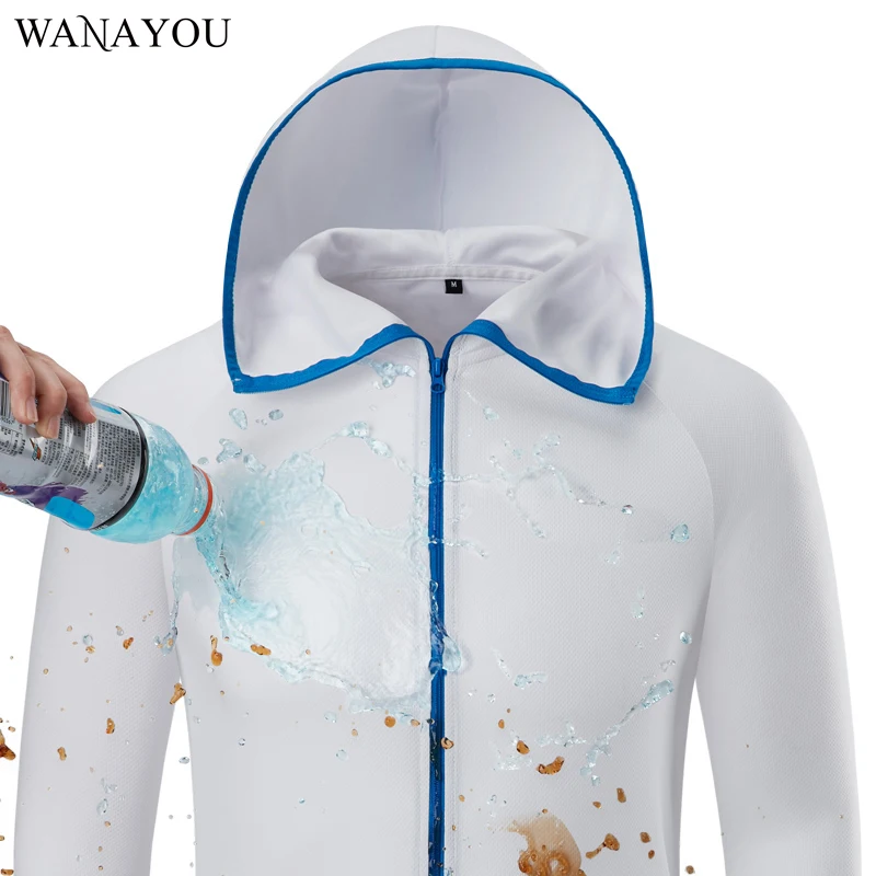 

Tech Hydrophobic Hiking Jackets Waterproof Jackets For Fishing Casual Hooded Jackets For Hiking Ice silk Long Sleeve Shirt S-4XL