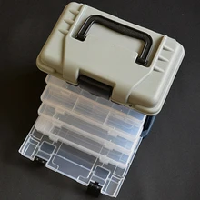 Большая многофункциональная рыболовная коробка 4 слоя портативная пластиковая ручка LuYa Toolbox рыболовные аксессуары компактный и удобный для переноски