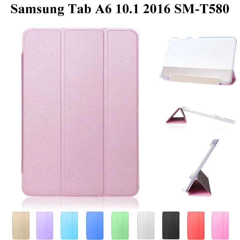 

Slim Light Protective PU Leather Case for Samsung Galaxy Tab A 10.1 2016 SM-T580 T580N T585 T585C Stand Holder Case+Film+Pen