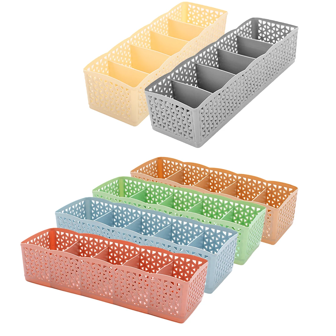 5 Grids Wardrobe Storage Box Basket Organizer Women Men Socks Bra Underwear Drawer Storage Box Plastic Container Organizer 5 Grids Wardrobe Storage Box Basket Organizer Women Men Socks Bra Underwear Drawer Storage Box Plastic Container Organizer