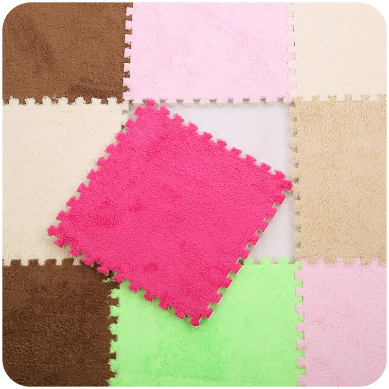 

The 30x30cm Suede Splice door mats carpet EVA foam floor mat Puzzle mat baby pad crawling carpets for living room and bedroom