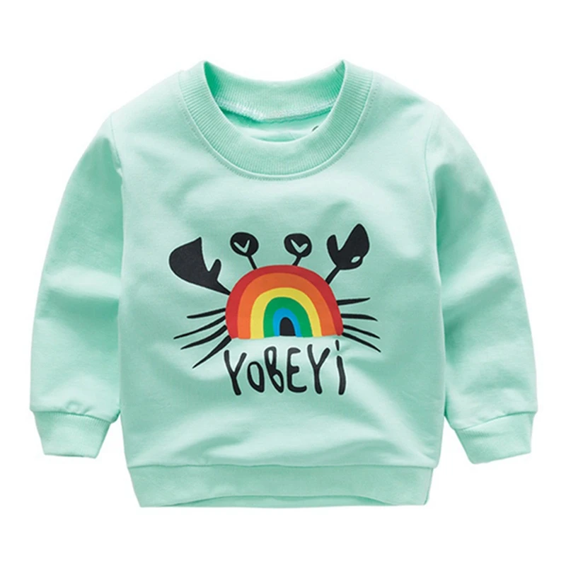 

Baby Boys Girls Sweatshirts Autumn Spring Cartoon Cotton Tops Children Baby Long Sleeve Sweatshirt